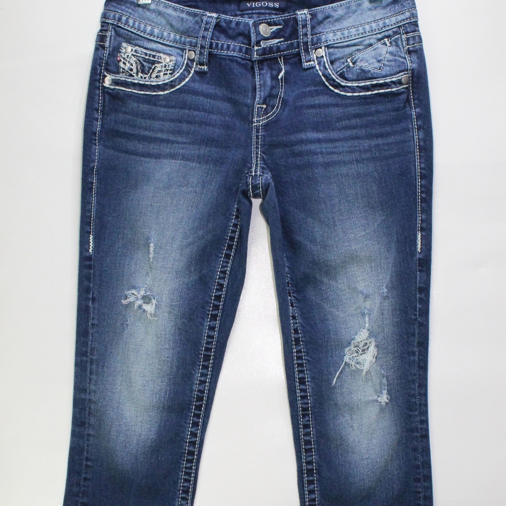 Vigoss Distressed Med Washed Capri